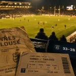 Billets et feuille de match Vannes stade toulousain, score 33-28 au Roudourou