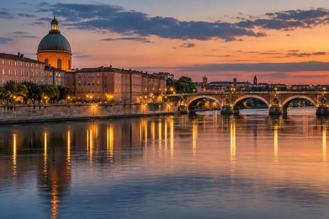 Point de vue Toulouse sur la Garonne depuis le quai de la Daurade