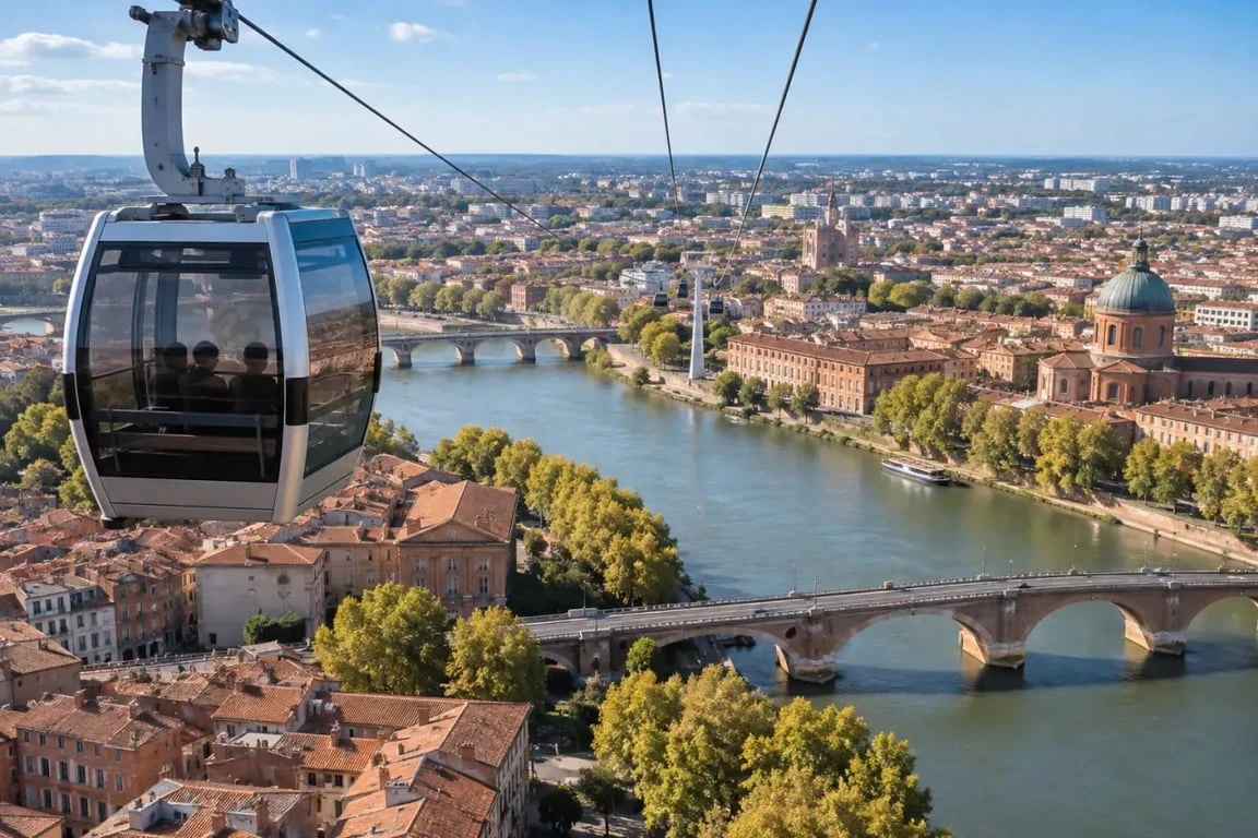 Point de vue Toulouse depuis le téléphérique Téléo
