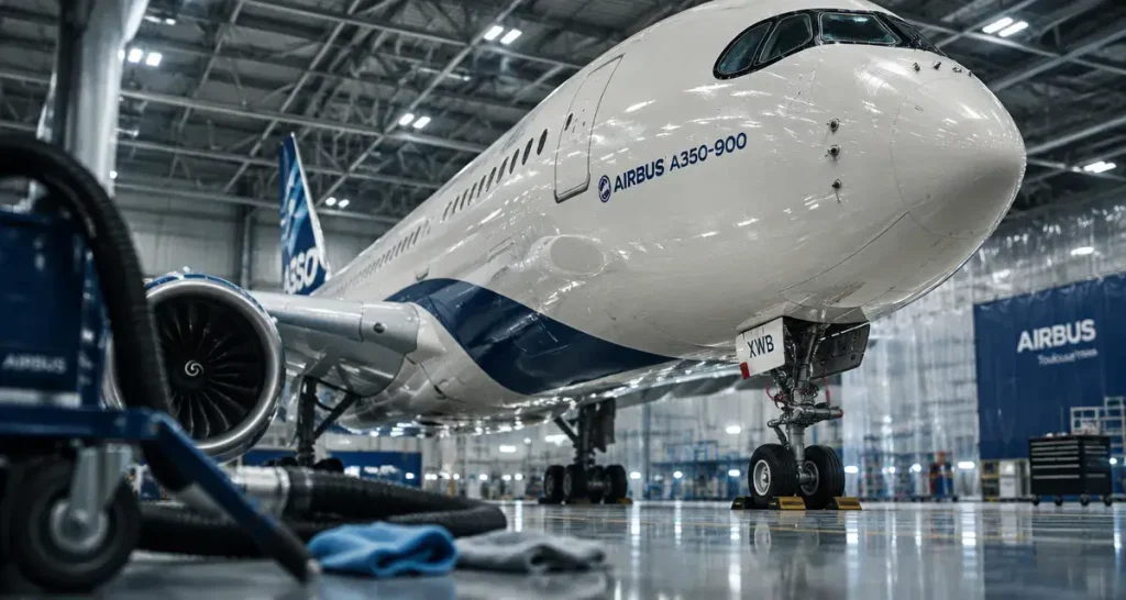 Le premier Airbus A350-900 d’Aircalin sort de peinture à Toulouse