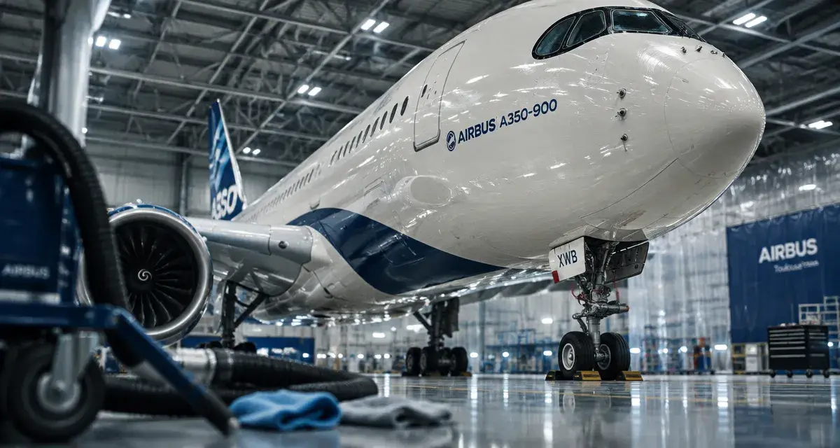 Le premier Airbus A350-900 d’Aircalin sort de peinture à Toulouse