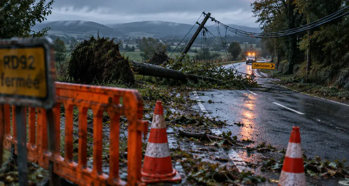 Près de Saint-Gaudens, la RD92 fermée après les orages