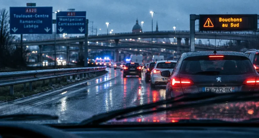 Toulouse : plus de 9 km de bouchons sur le périphérique sud lundi matin