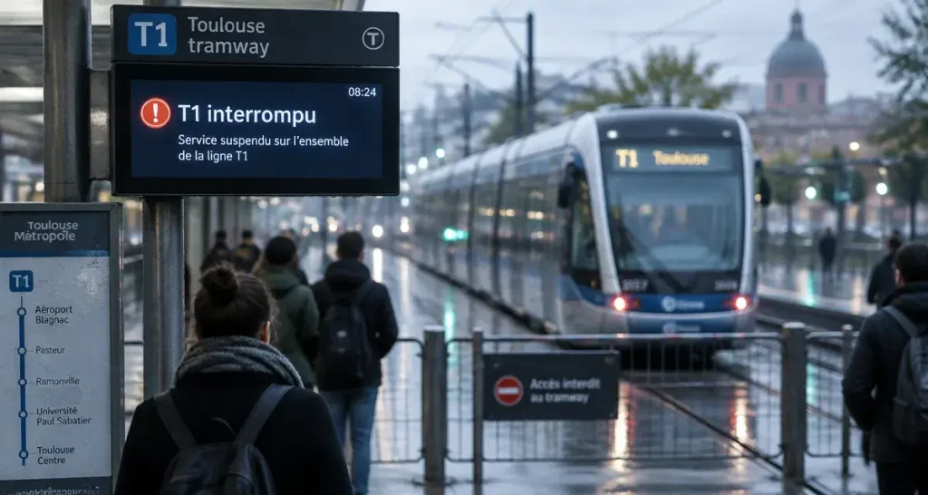 Toulouse : le T1 interrompu entre Palais de Justice et Purpan lundi matin