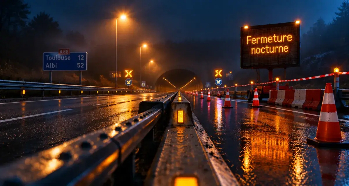 Travaux autour de Toulouse : fermetures nocturnes sur l’A68 et l’A64